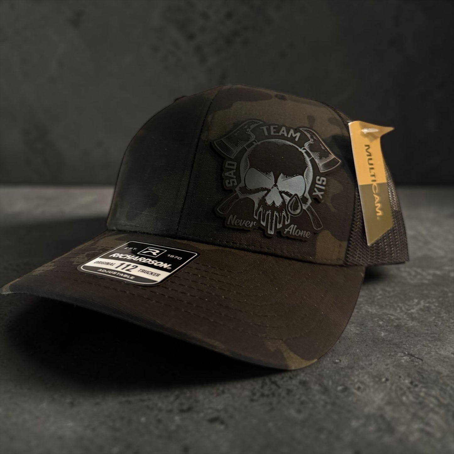 SadTeamSix “Never Alone” Snapback Camo Trucker Hat