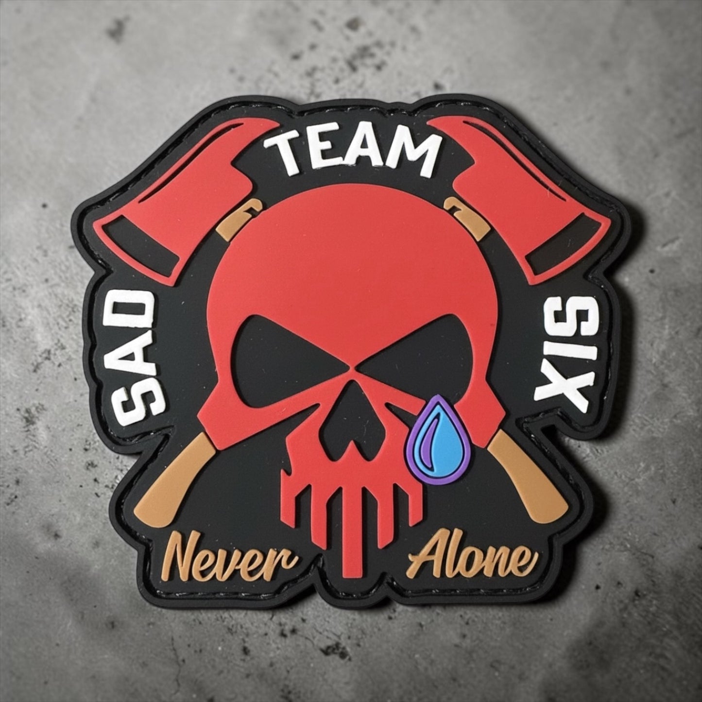 Sad Team Six 3"x3" PVC Patch w/Velco backing
